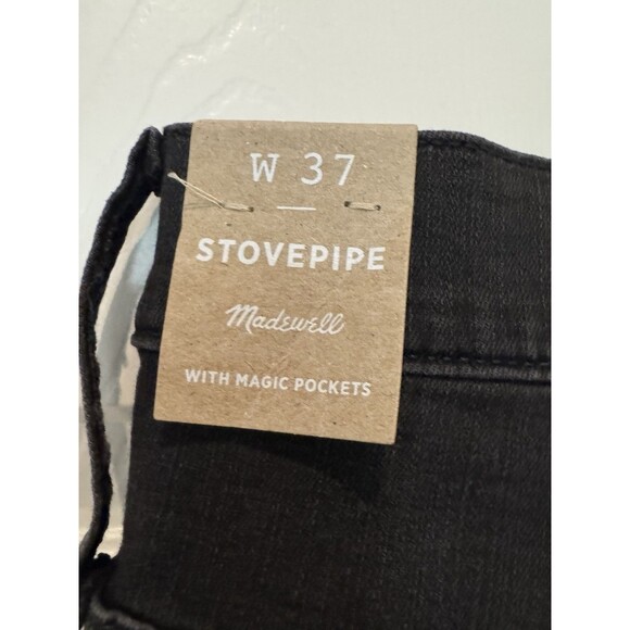 NWT Madewell Western Stovepipe Jean Black Wash Magic Pockets WOMEN plus RETRO 37 - Picture 4 of 7